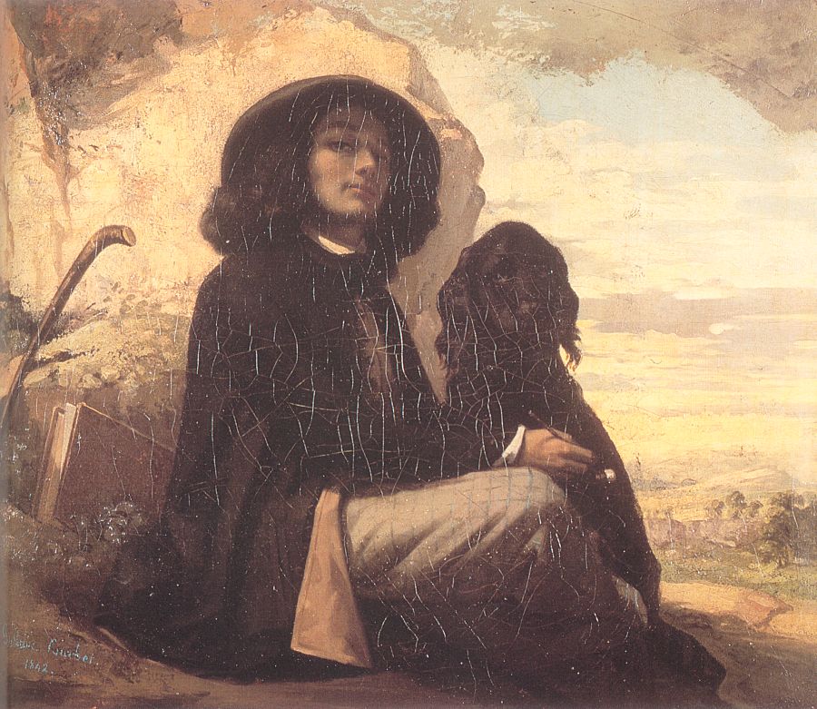 Self-Portrait (Courbet with a Black Dog)