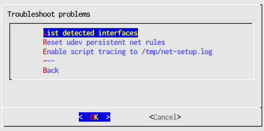 image of Network
                Setup troubleshooting window